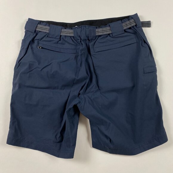 Duluth Trading Co Belted Shorts Mens XL Blue Nylon Spandex Elastic Waist - Picture 2 of 11